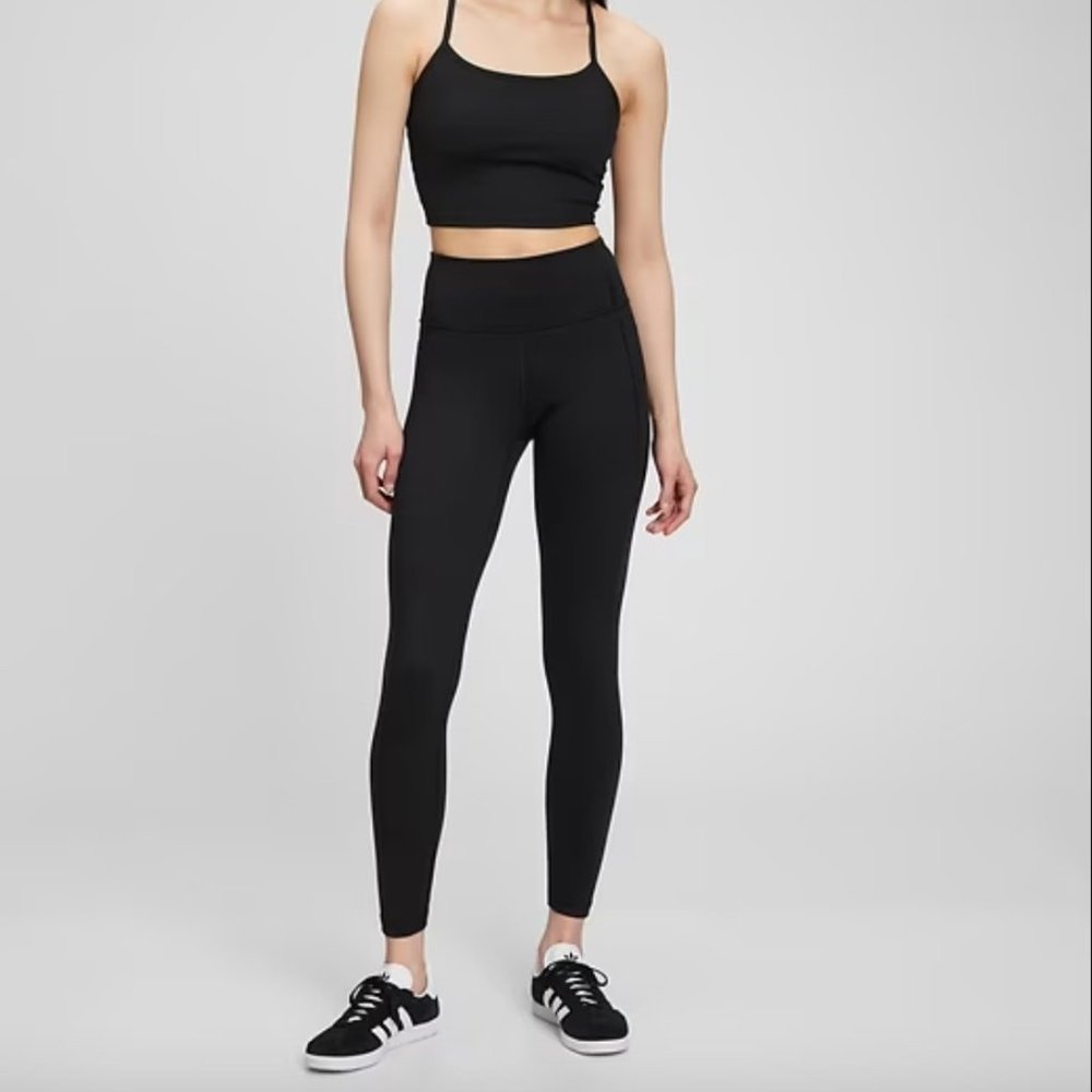GapFit High Rise Recycled Power Full Length Leggings in Black, Petite M *NWT*